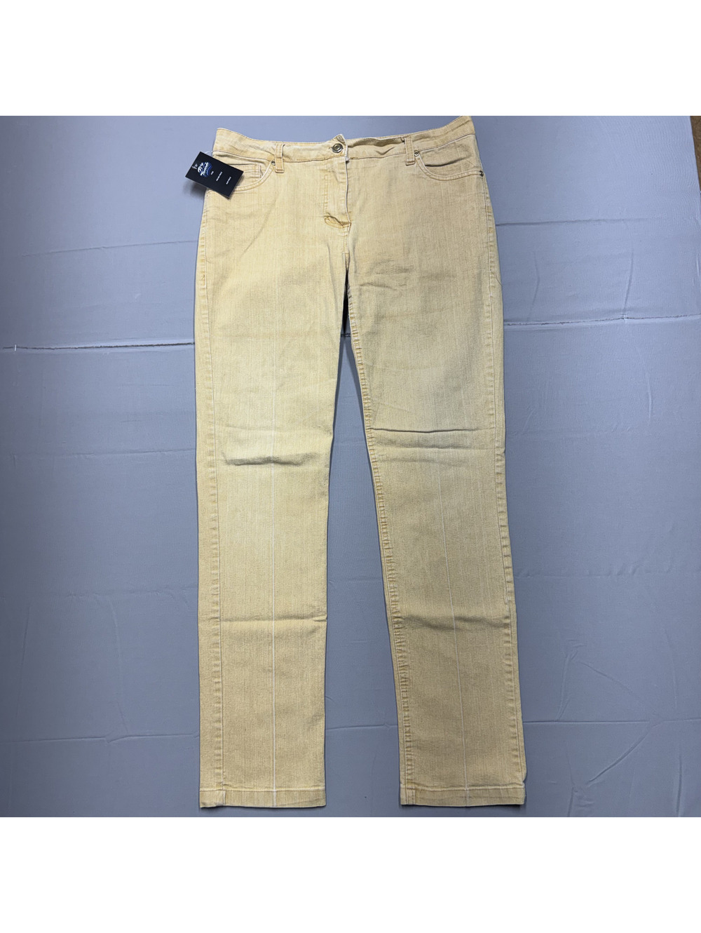 Gold Flava Women's Vintage Denim Striped Pants Size 14 Yellow Y2K Streetwear